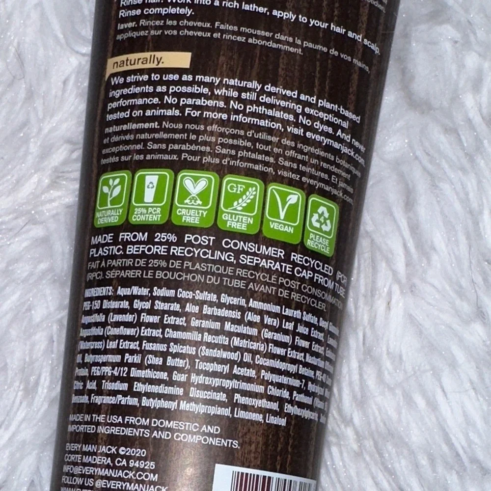 Every Man Jack 2-in-1 Daily Shampoo + Conditioner Sandalwood 8oz 3 Pack